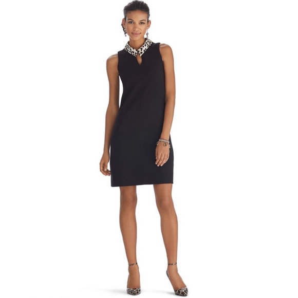 White House Black Market Dresses & Skirts - GENIUS SLEEVELESS REMOVABLE COLLAR SHIFT DRESS